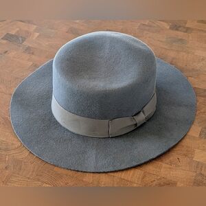 WYETH Flat Top Fedora Hat, Sage/ Slate Green